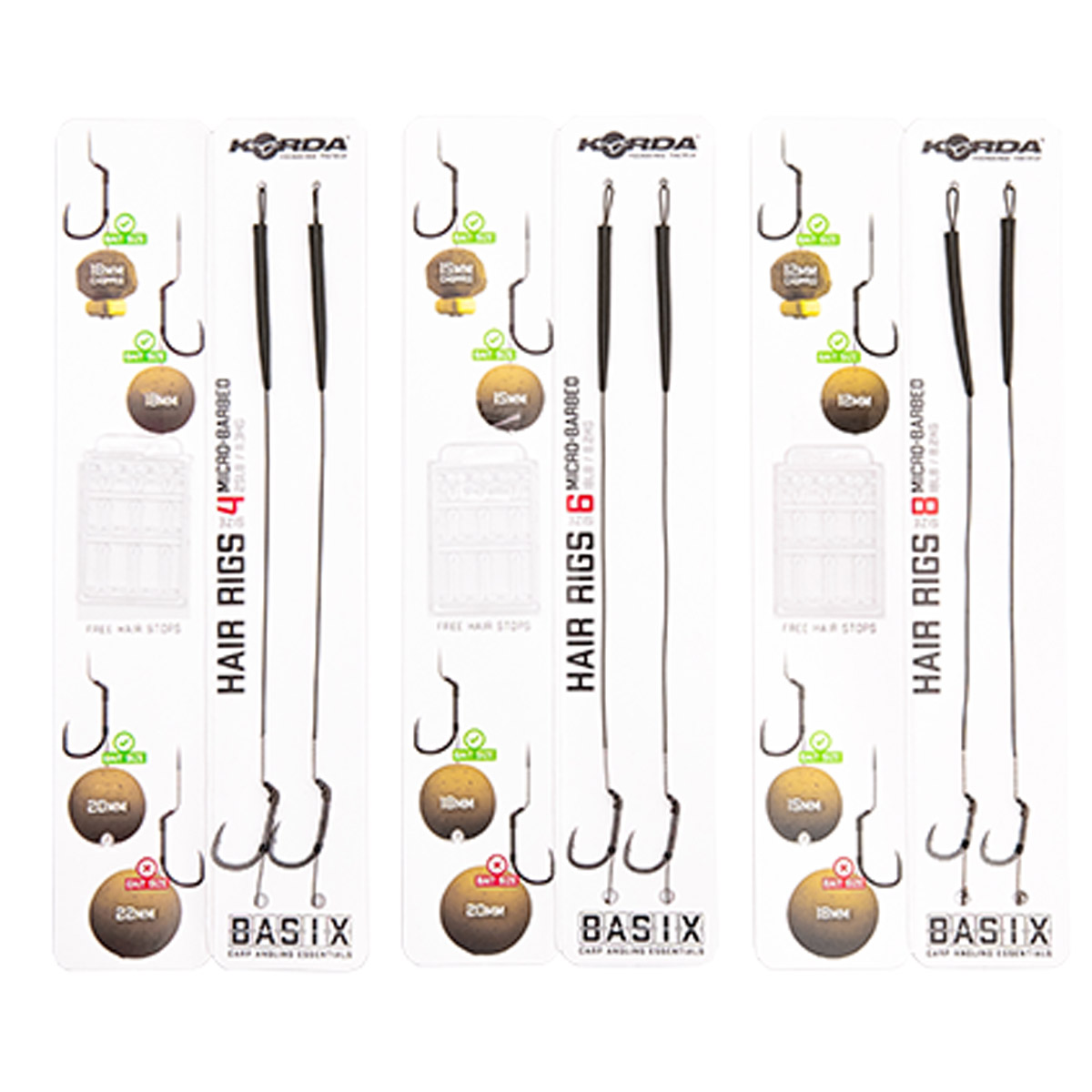 Korda Basix Hair Rigs Wide Gape