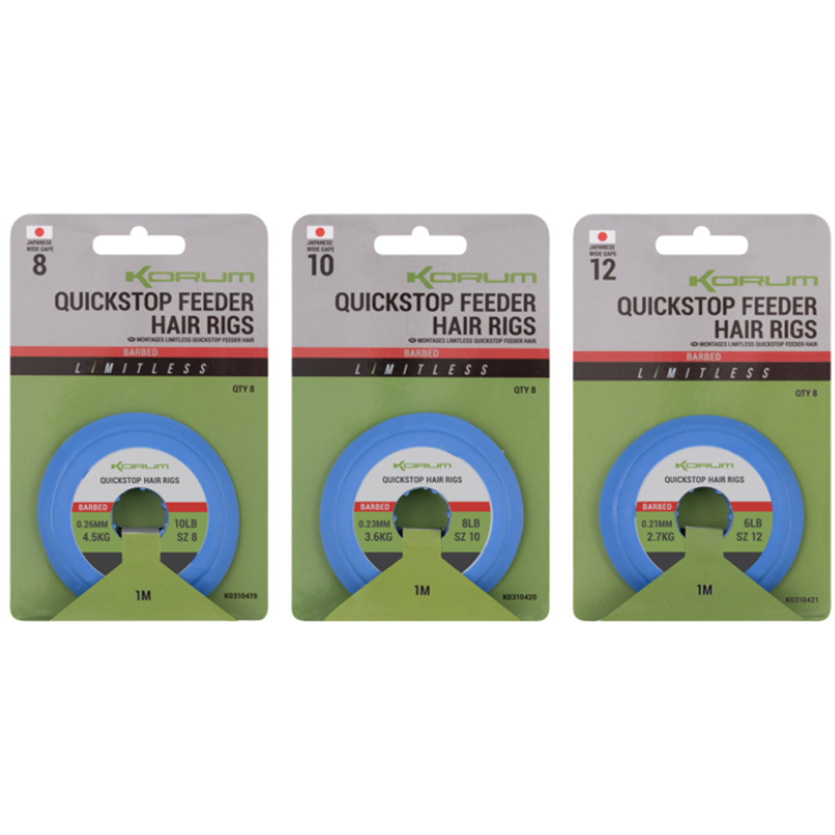 Korum Limitless Quickstop Feeder Barbed Hair Rigs 100 CM