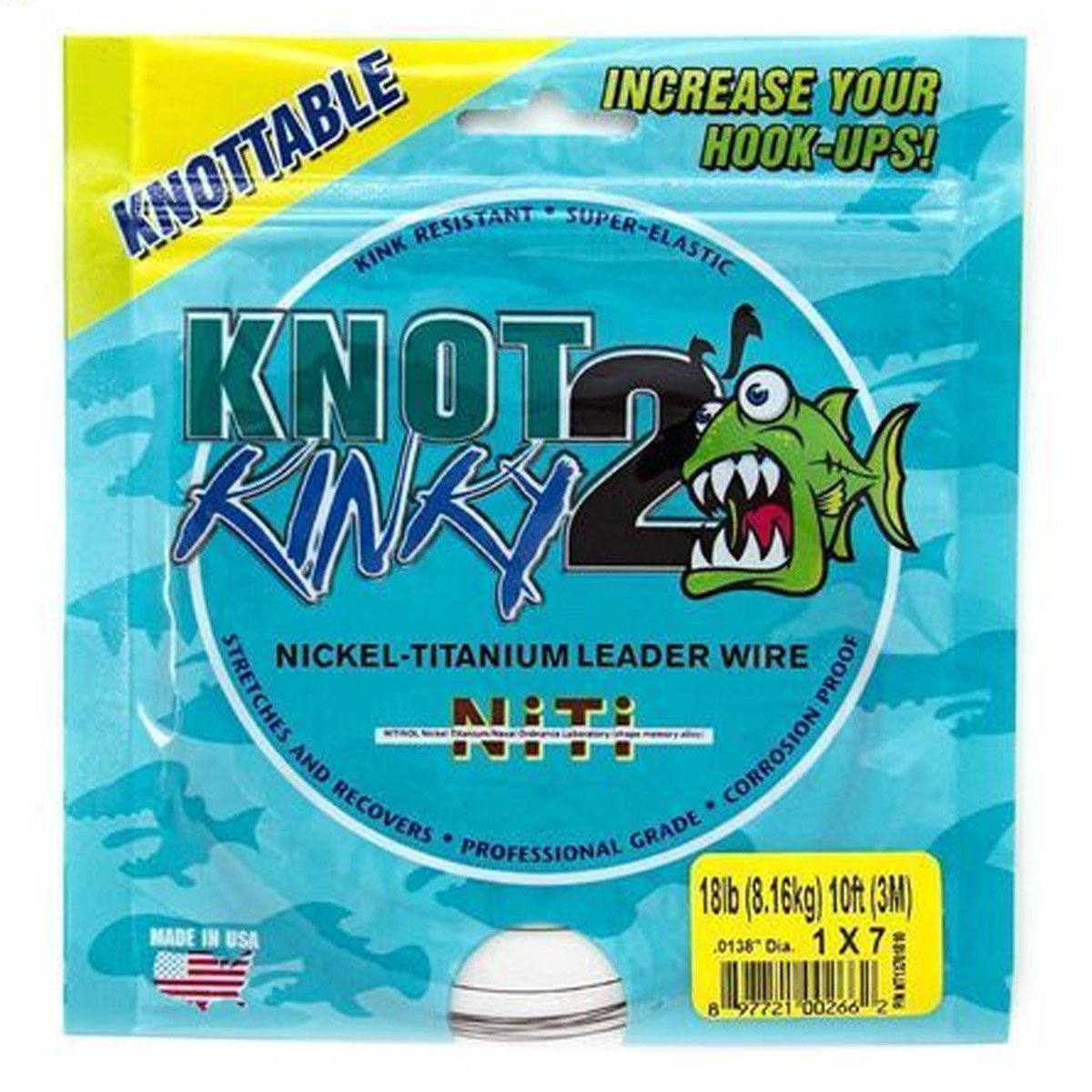 KNOT 2 KINKY SEVEN-STRAND NICKEL-TITANIUM-LEADER 3 Meter