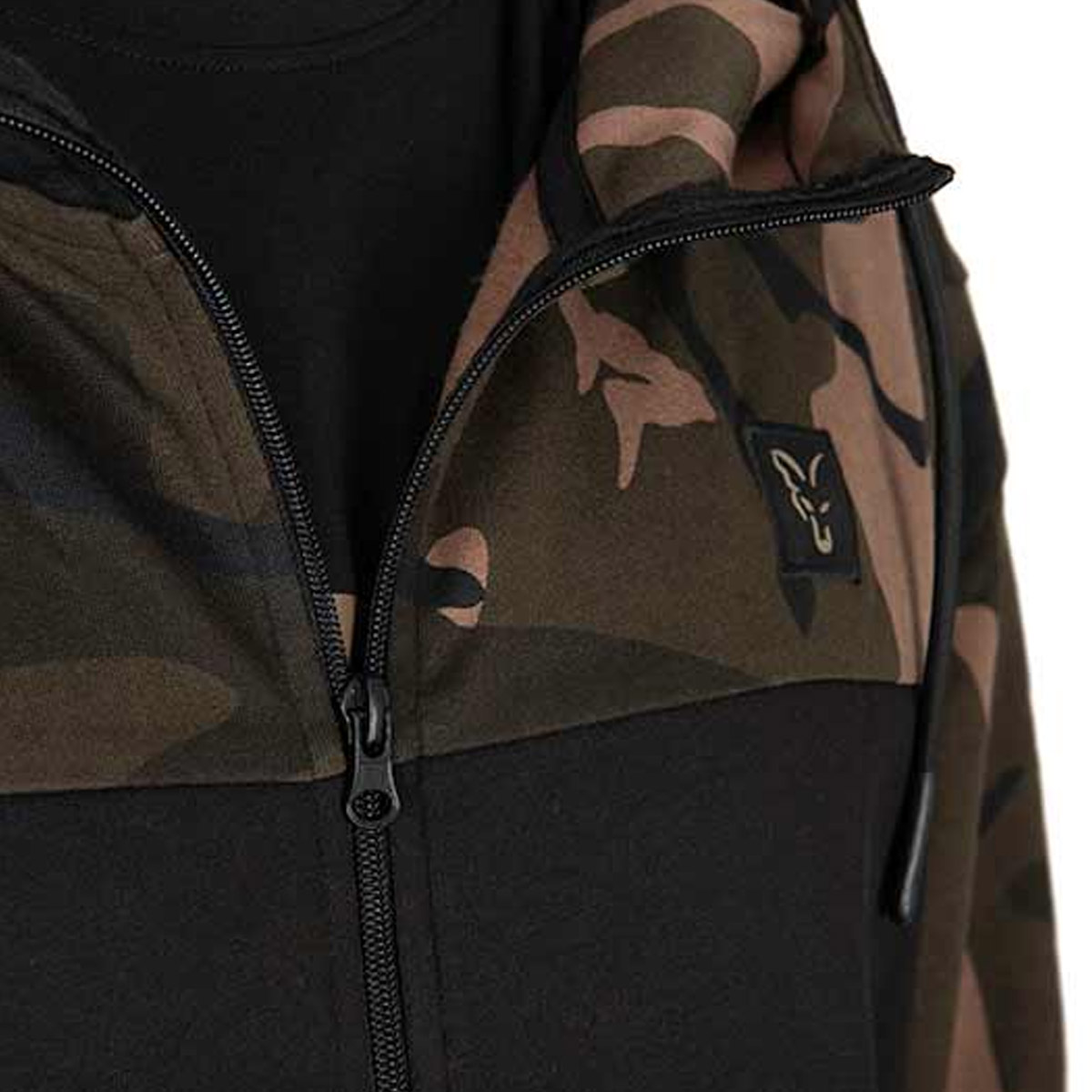 Sweat à capuche Fox Light Weight noir/camouflage à fermeture éclair centrale