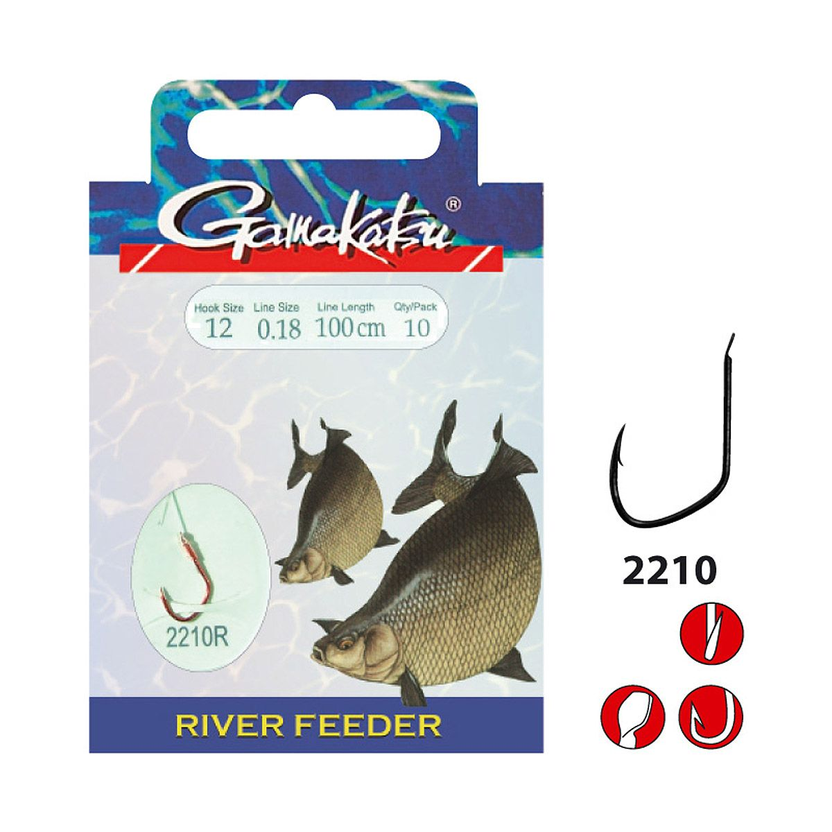 Gamakatsu Hakenboekje BKS 2210 Rood 100 cm Bream