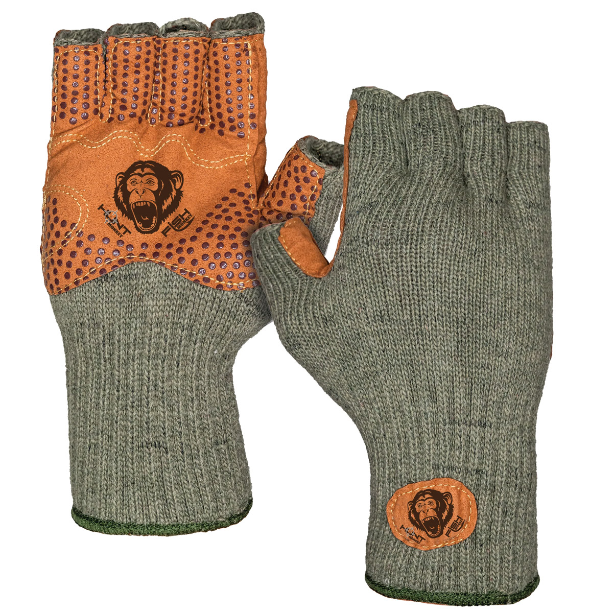 Fish Monkey Wooly Half Finger Wool Glove - Green