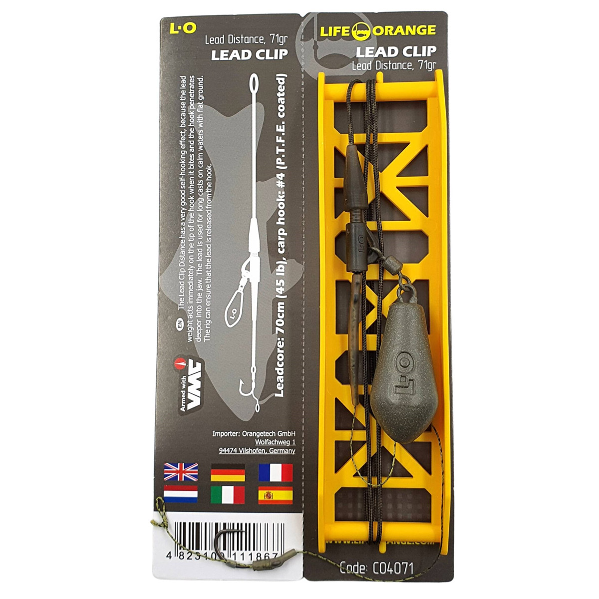 Life Orange Lead Clip Distance Carp Rig