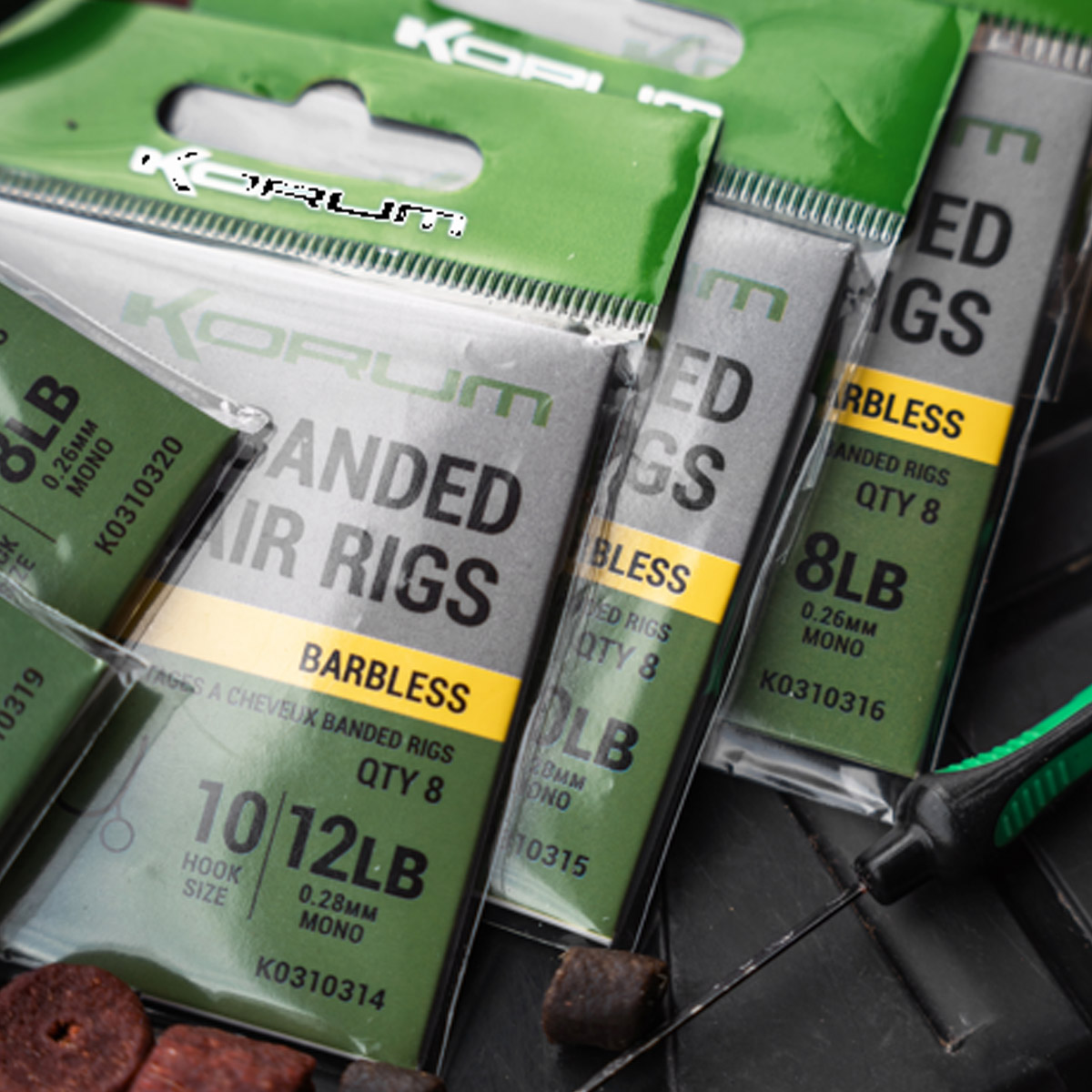 Korum Banded Hair Rigs 38CM - Barbless