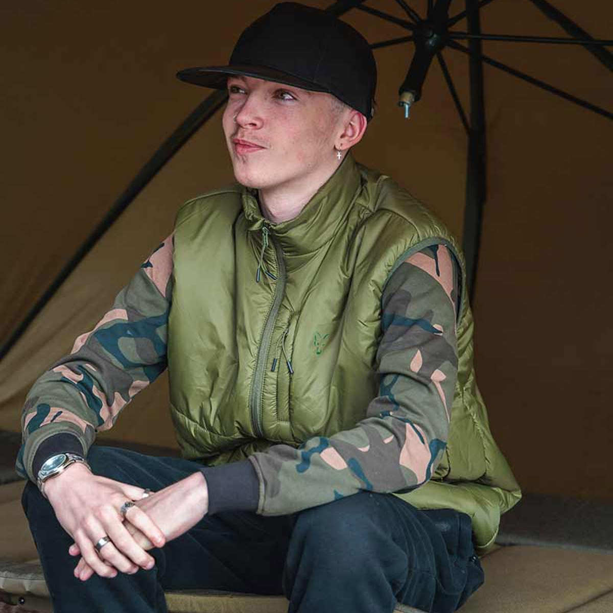 Fox Olive Quilted 100 Gilet Olive