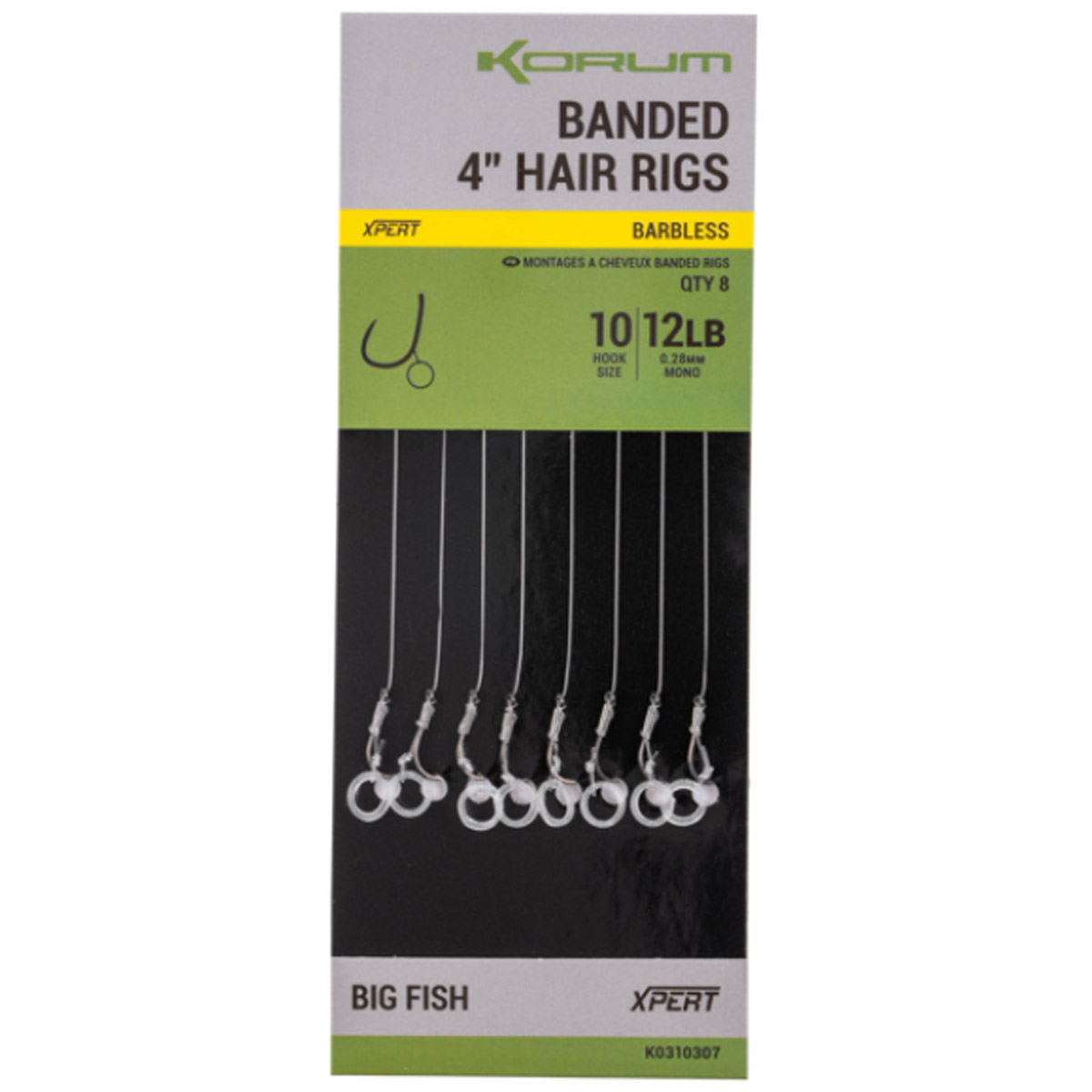 Korum Banded Hair Rigs 10CM - Barbless