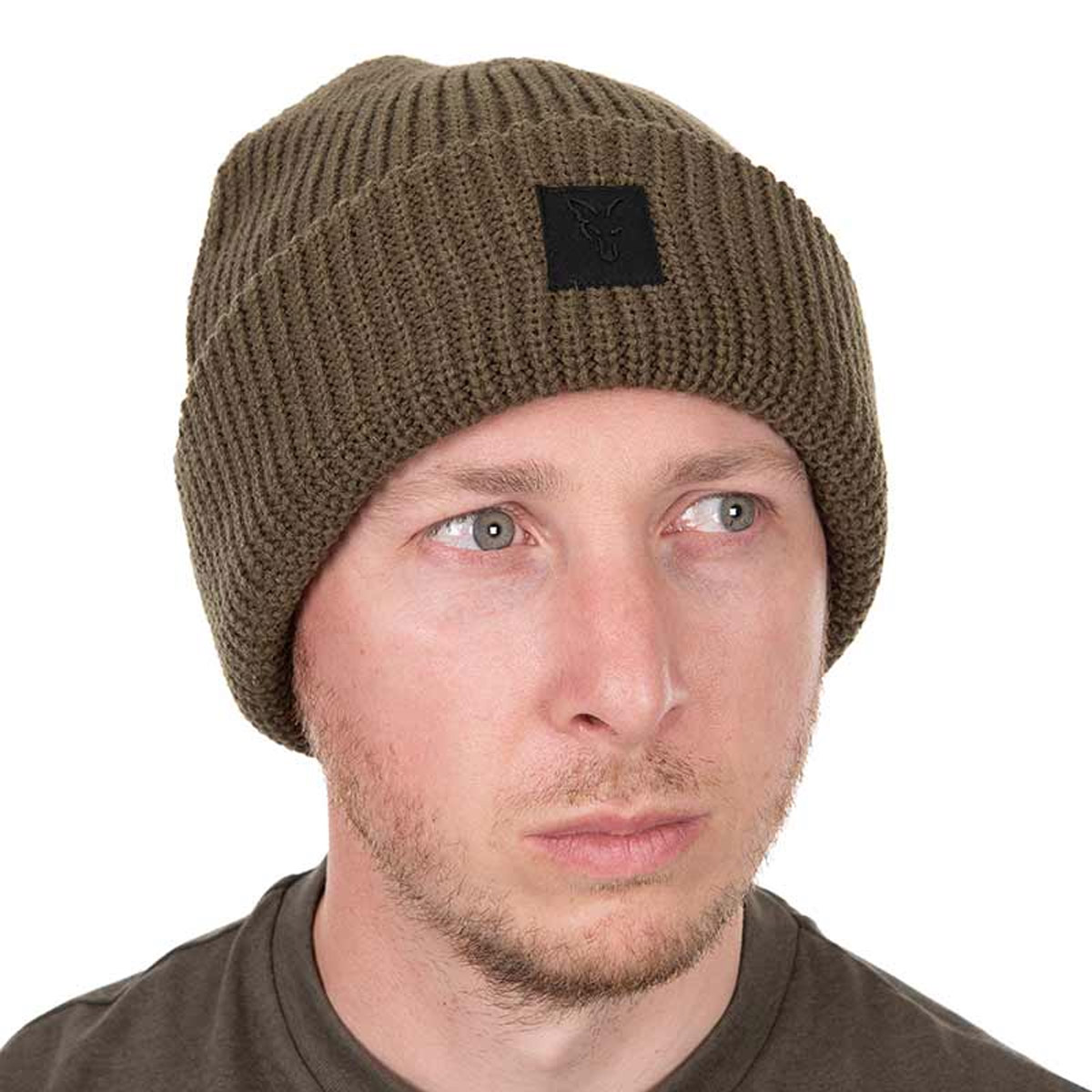 Fox Merino Blend Beanie Hat - Olive