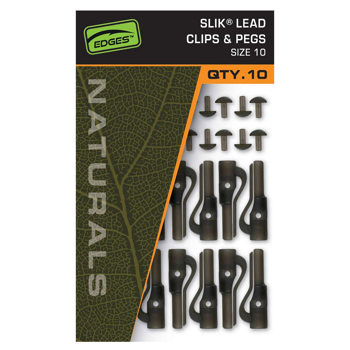 Fox Edges™ Naturals Slik Lead Clips & Pegs Size 10