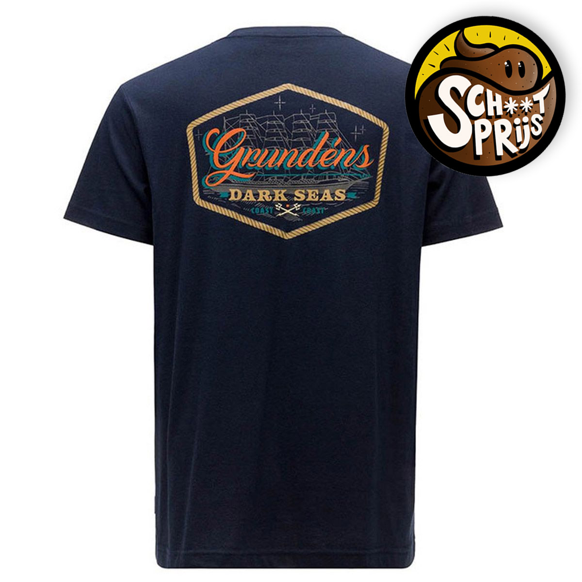 Grundens Tee Shirt Dark Seas  Dark Navy