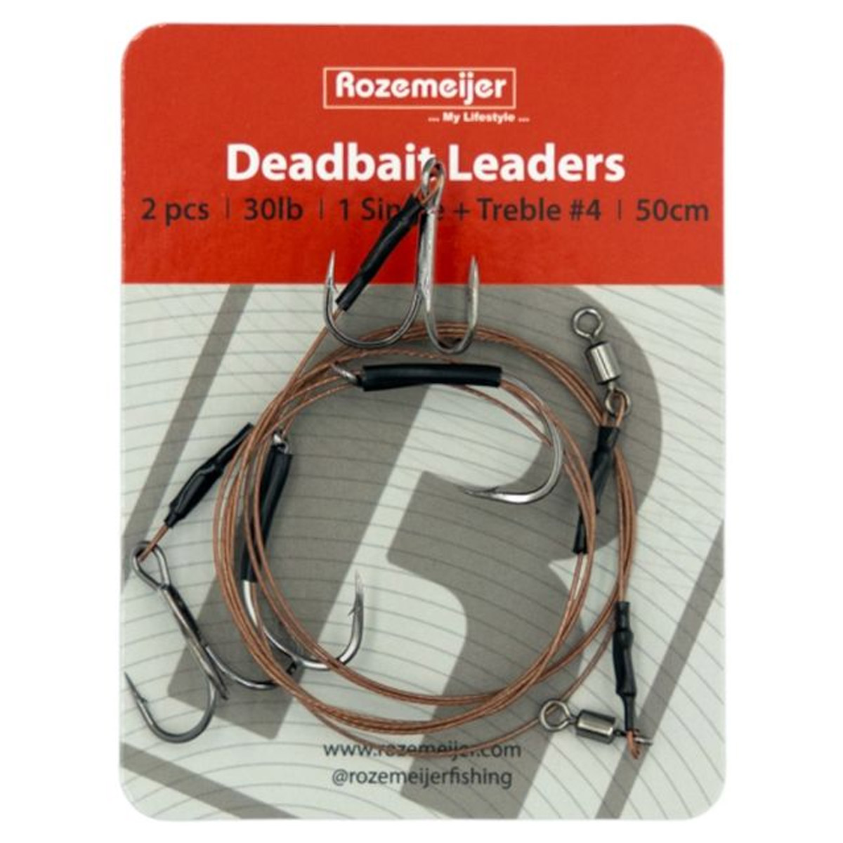 Rozemeijer Deadbait Leaders 1X Single + 1X Treble 50 CM