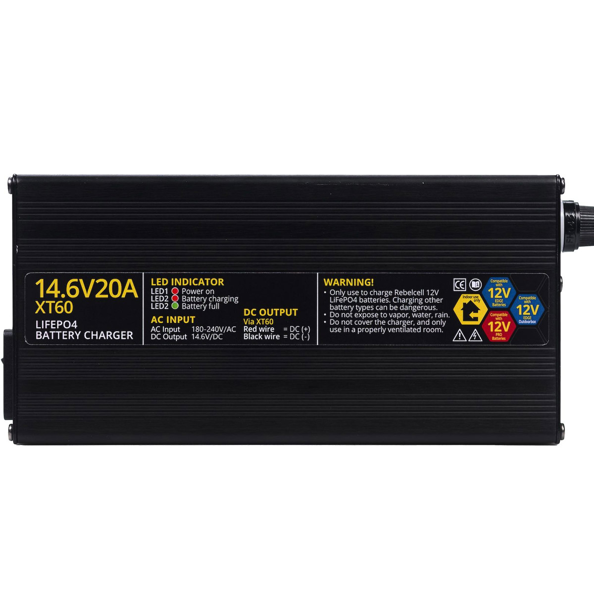 Rebelcell 14.6V20A LifePo4 XT60 Acculader