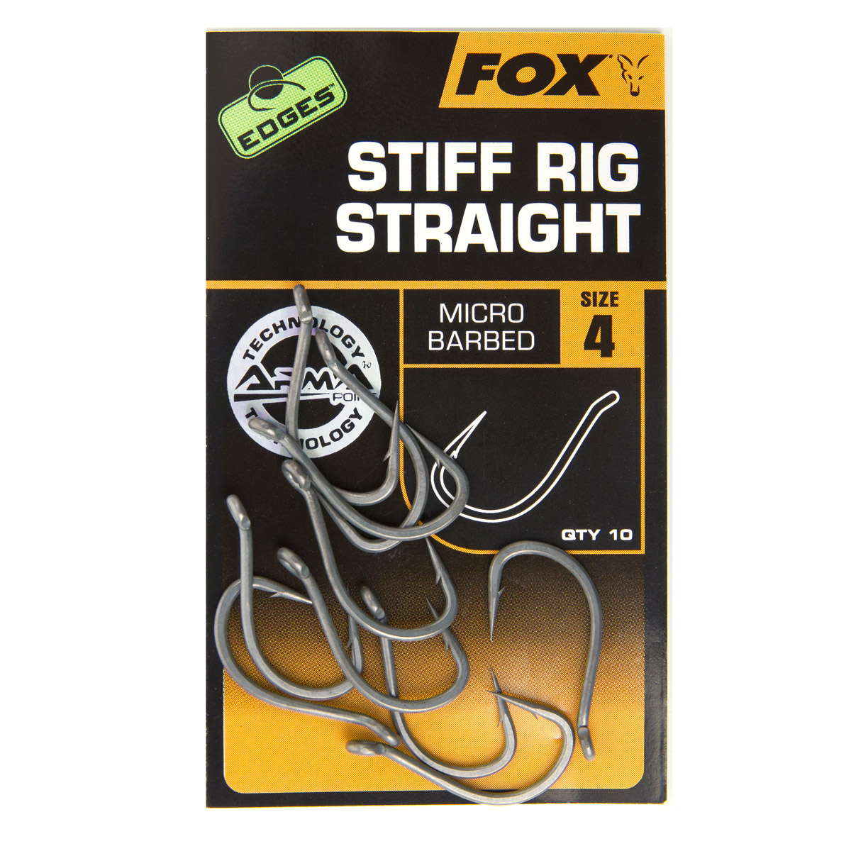 Fox EDGES™ Stiff Rig Straight Hooks