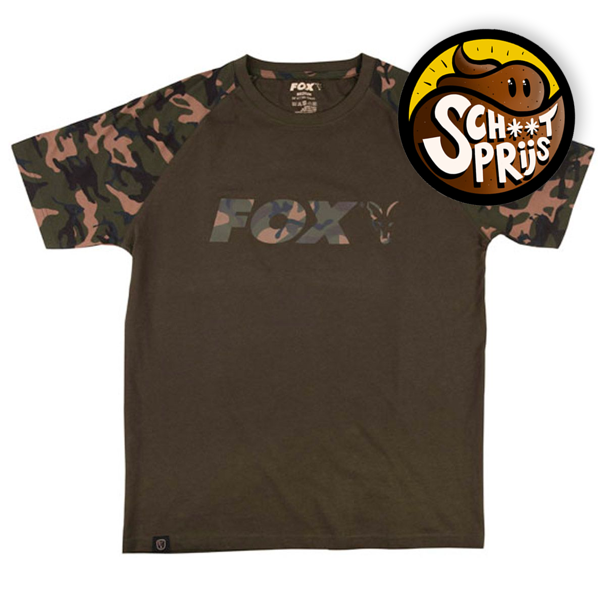 Fox Camo / Khaki Chest Print T-Shirt