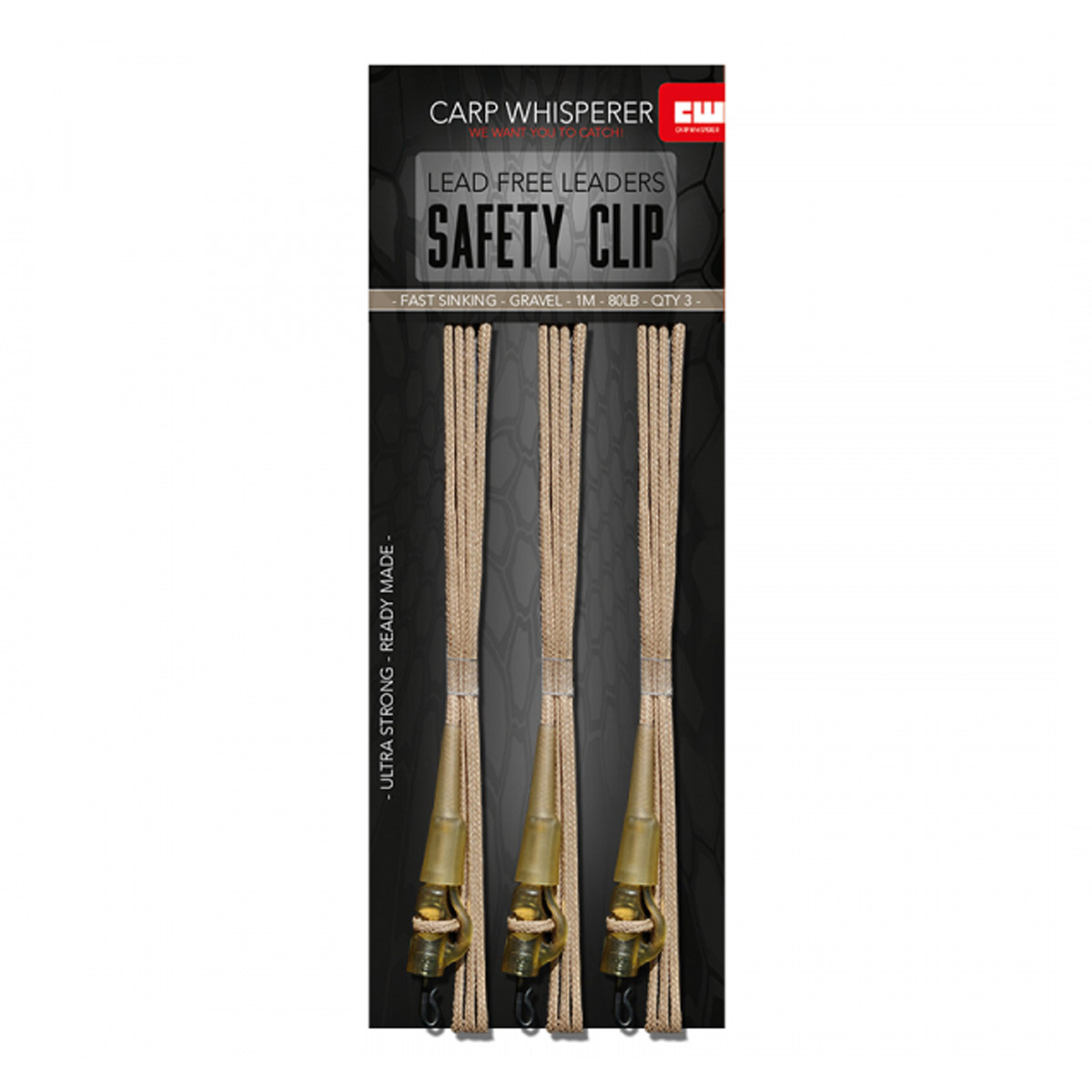 Carp Whisperer - Safety Clip Leaders - 1 mtr