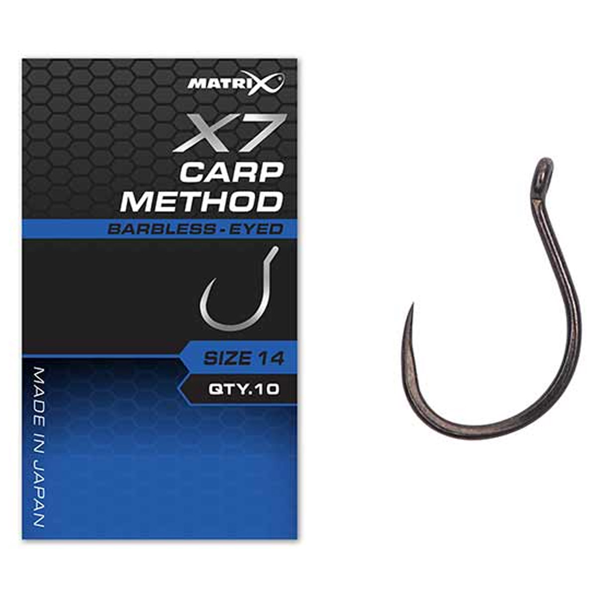 Matrix X7 Carp Method Hooks - Barbless Eyed
