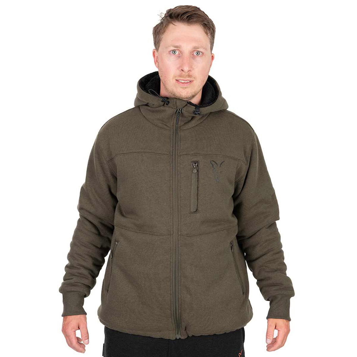 Fox Collection Sherpa Jacket Green & Black