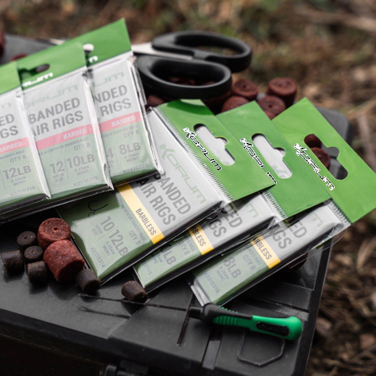 Korum Banded Hair Rigs 38CM - Barbless