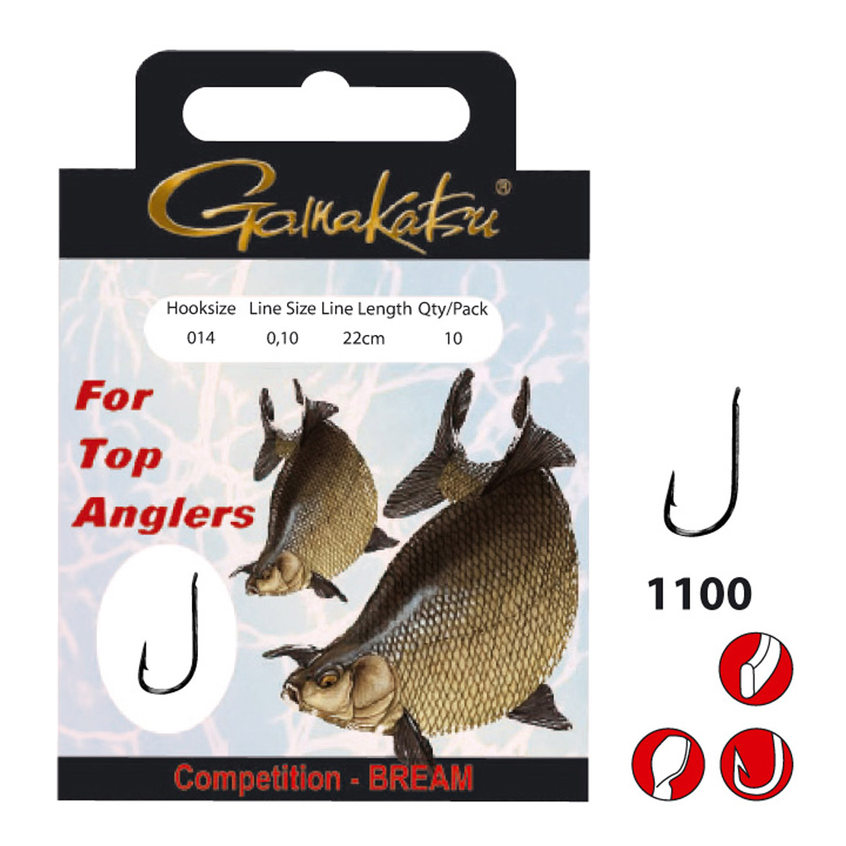 Gamakatsu Hakenboekje BKS 1100 Brons Bream 22 cm