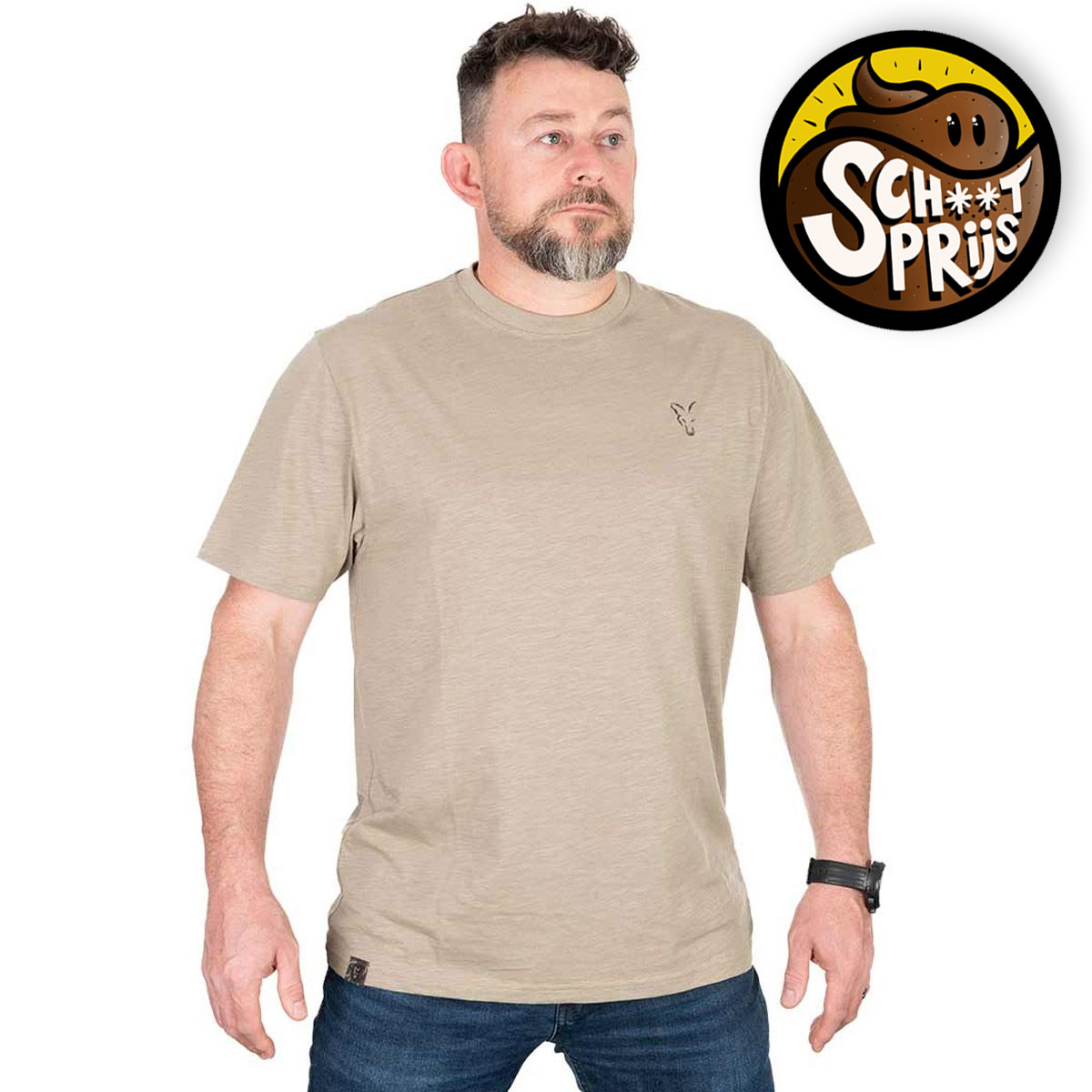 Fox Light Weight Khaki Large Print T-Shirt