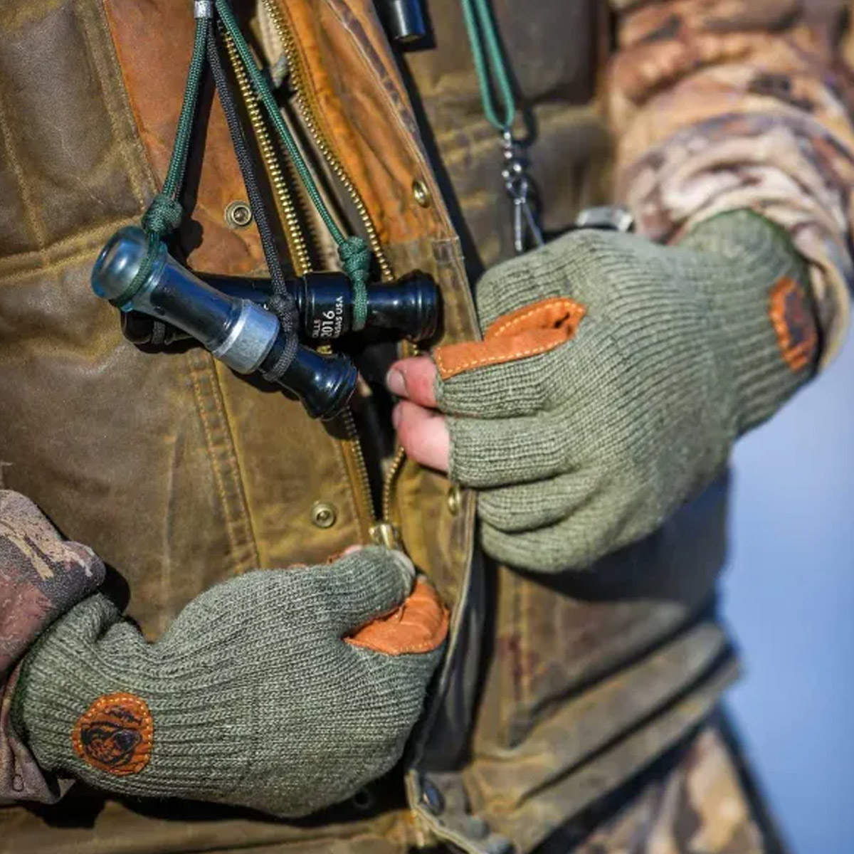 Fish Monkey Wooly Half Finger Wool Glove - Green