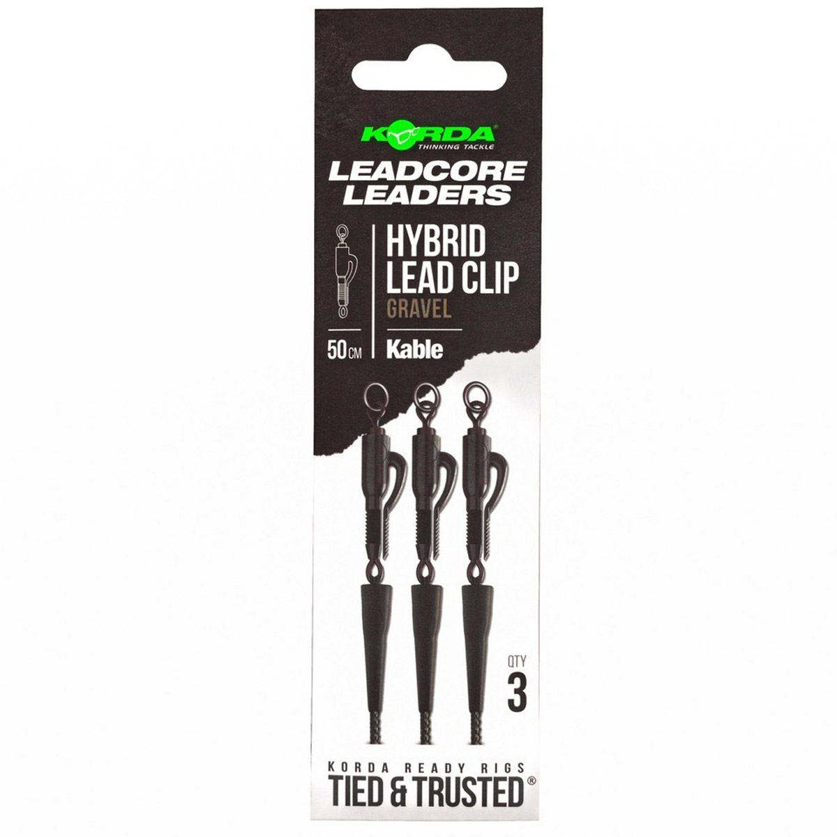 Korda Kable Leadcore Leader Hybrid Lead Clip 50cm