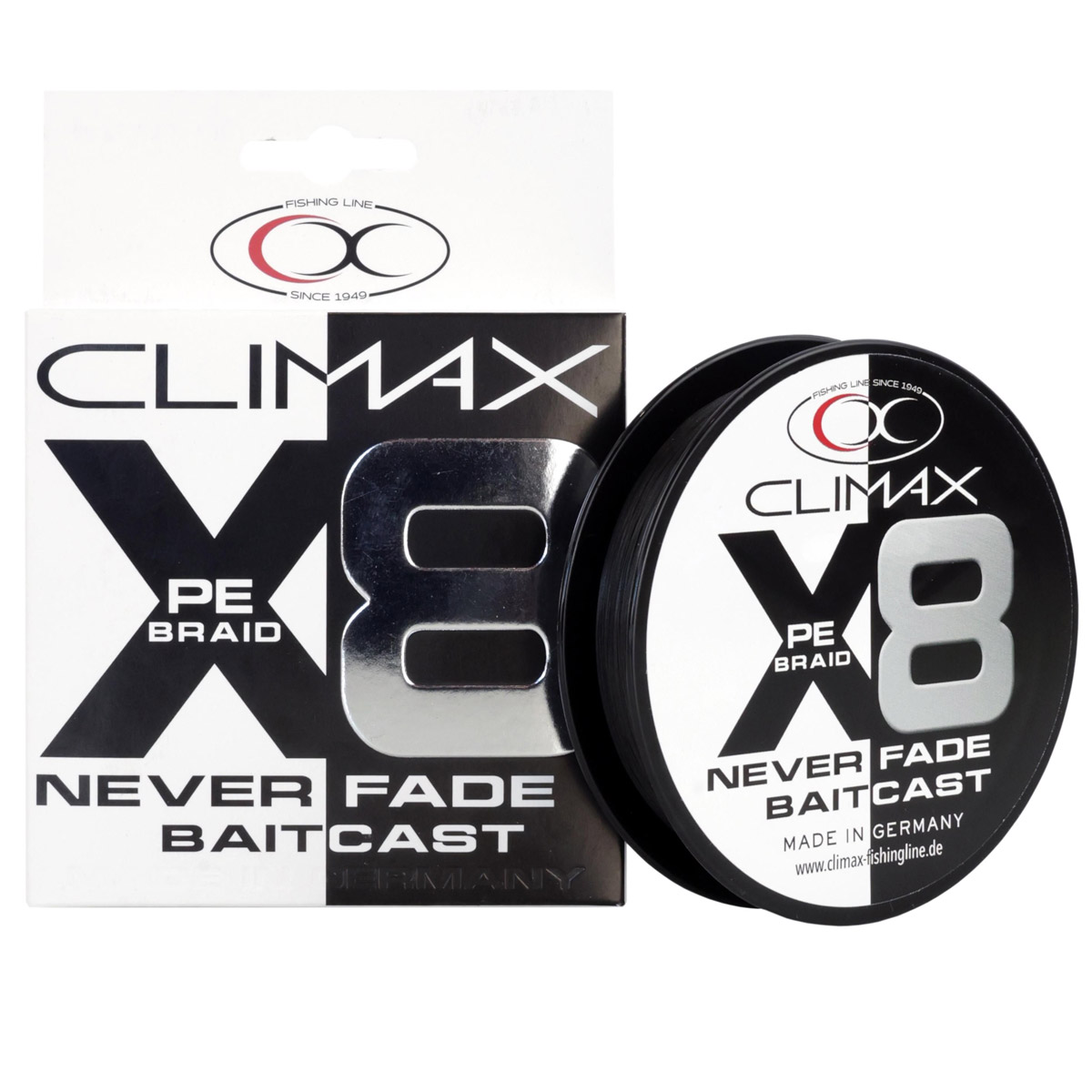 Climax X8 Never Fade Baitcast PE Braid - Black