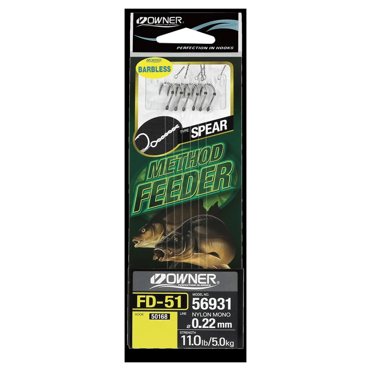 Owner FD-51 Method Feeder Spear Rigs Barbless 10 CM