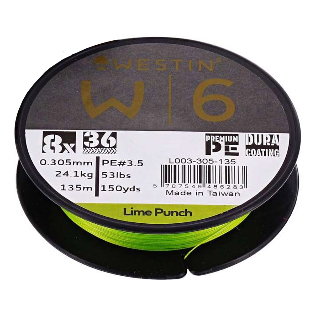 Westin W6 8 Braid 135 M Lime Punch -  0.08 mm -  0.10 mm -  0.285 mm -  0.128 mm -  0.305 mm -  0.148 mm -  0.165  mm -  0.205 mm -  0.33 mm -  0.235 mm -  0.26 mm