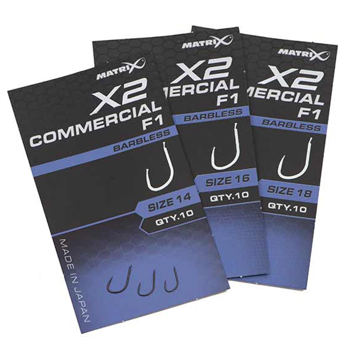 Matrix X2 Commercial F1 Hooks - Barbless Spade 