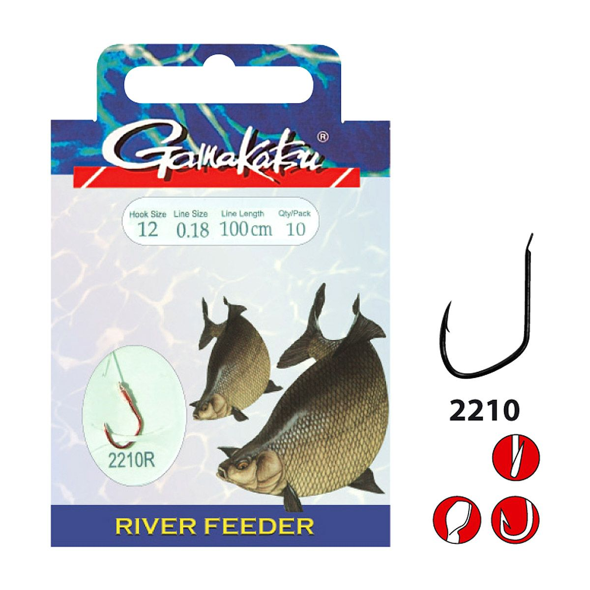 Gamakatsu Hakenboekje BKS 2210 Rood River Feeder 100 cm