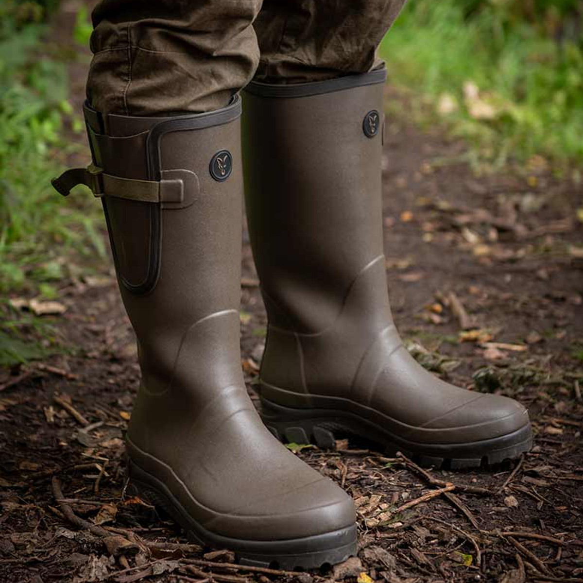 Fox Neoprene Lined Camo / Khaki Rubber Boots