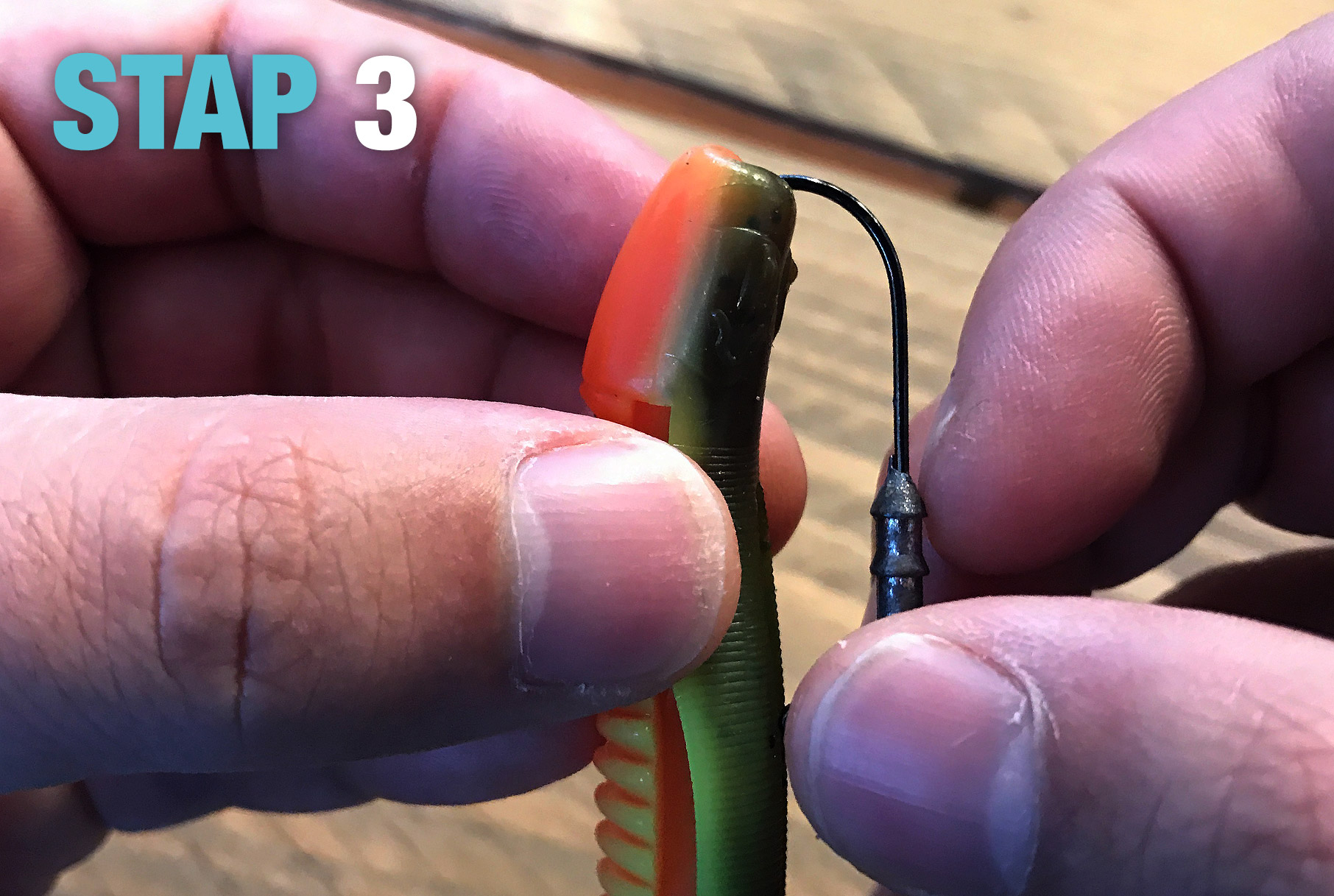 Prik je haak in de shad