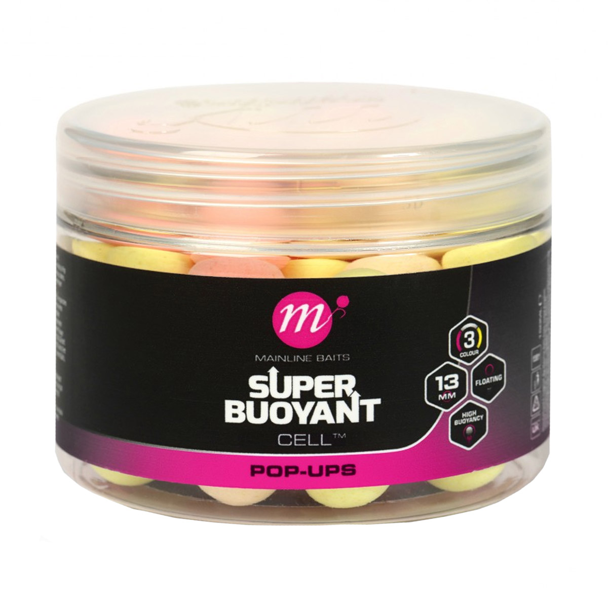Mainline Super Buoyant Pop-Ups Pink, Yellow, White Cell - 13 MM 