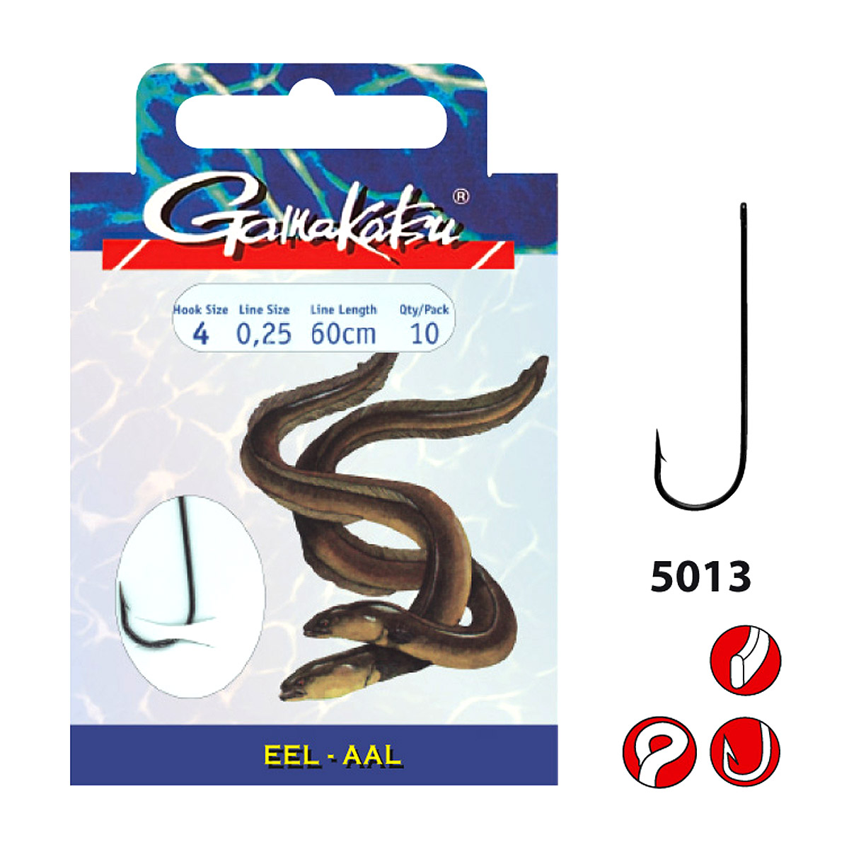 Gamakatsu Hakenboekje BKS 5013 Zwart Eel 60 cm