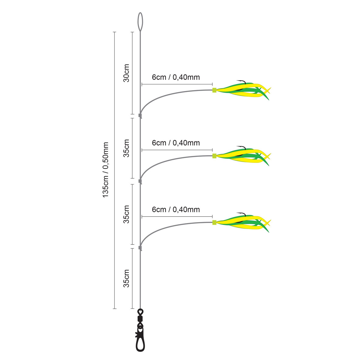 Spro 48 Salt Rig Feather Green Yellow